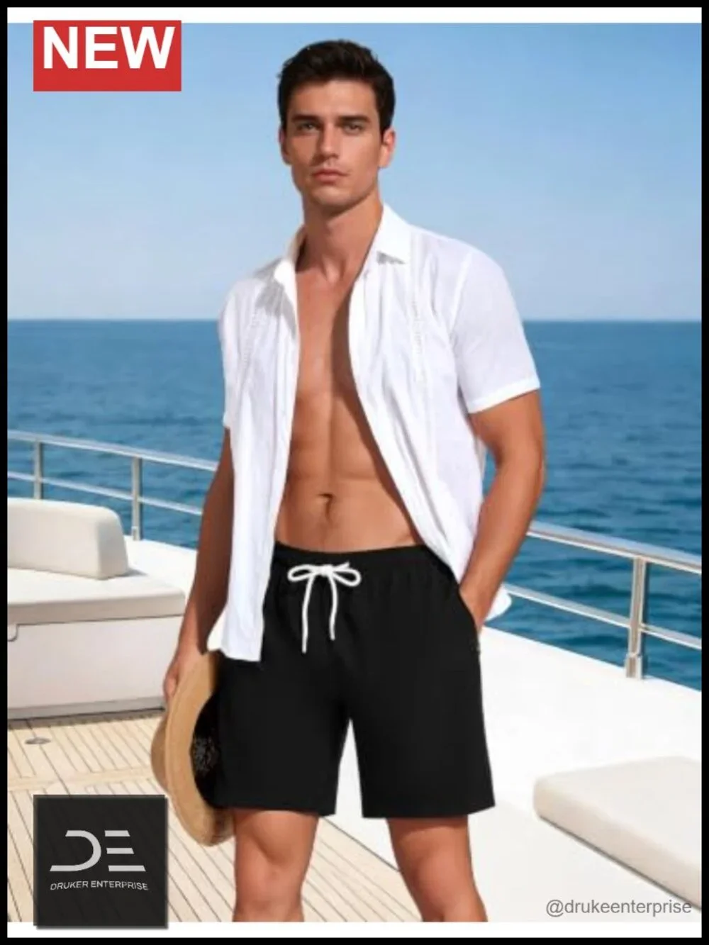 2 in 1 Mens Swim Trunks 7 Inch Compression Liner Quick Dry with Zipper Pockets
